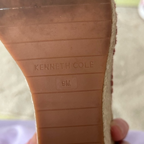 KENNETH COLE NEW YORK Womens Pink Slingback 1" Platform Top Stitch Wedges size 9 - Picture 7 of 7